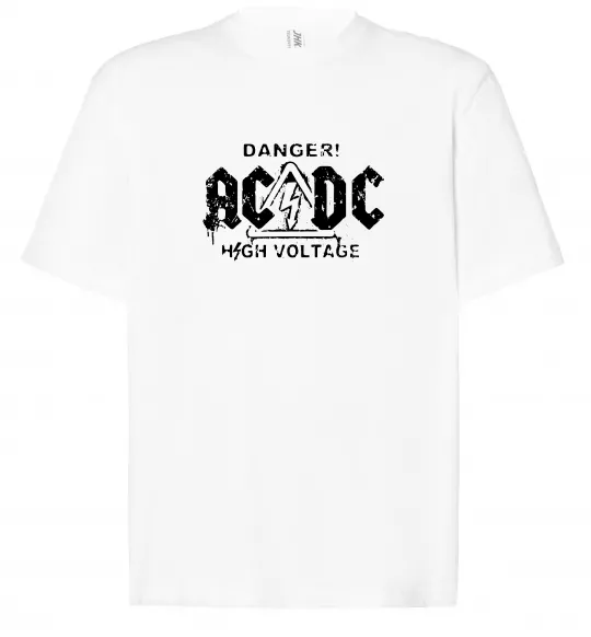 Футболка Оверсайз High voltage AC/DC Белый фото