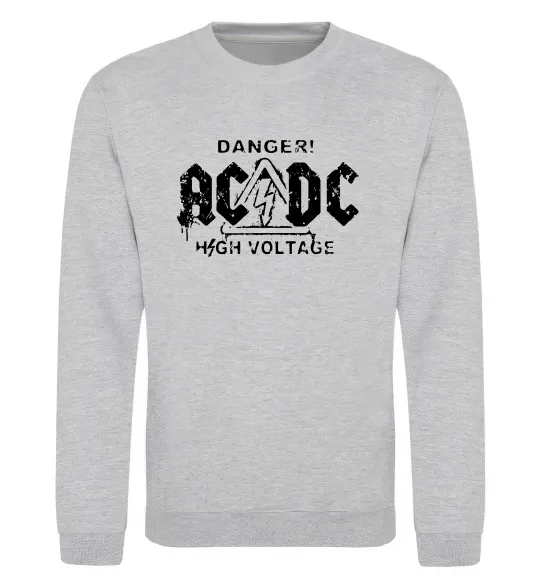 Свитшот High voltage AC/DC Серый меланж фото