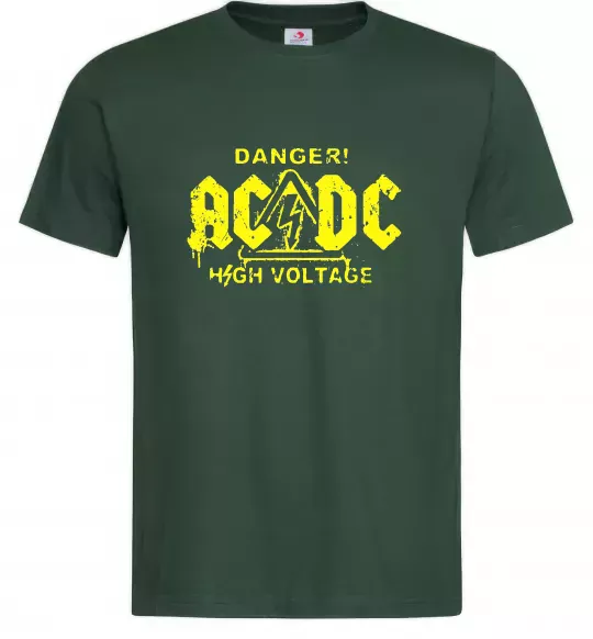 Мужская футболка High voltage AC/DC Темно-зеленый фото