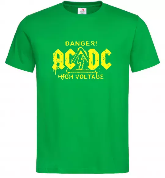 Мужская футболка High voltage AC/DC Зеленый фото