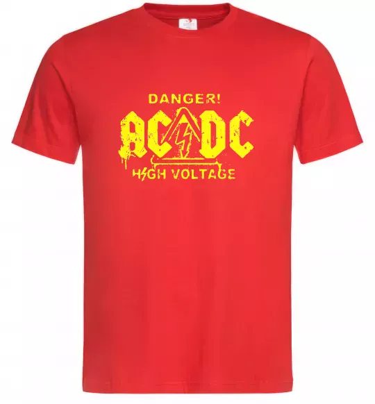 Мужская футболка High voltage AC/DC Красный фото