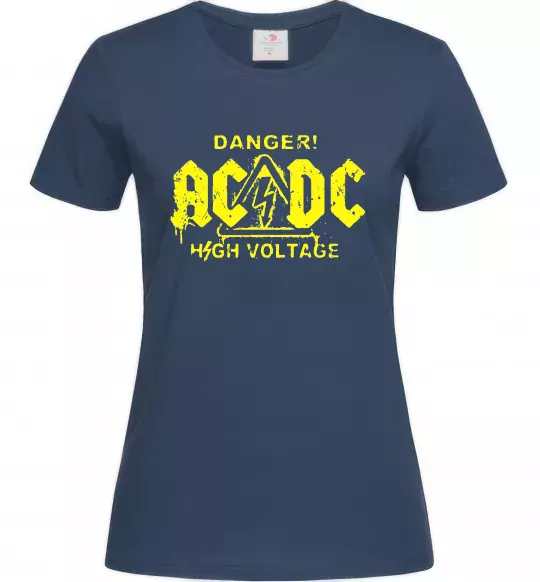 Женская футболка High voltage AC/DC Темно-синий фото