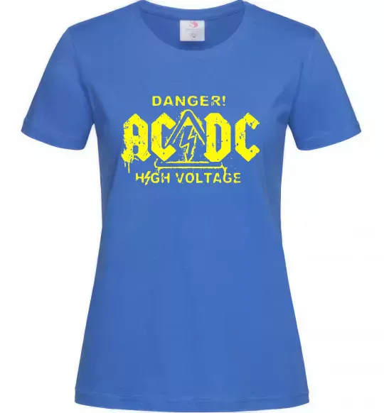 Женская футболка High voltage AC/DC Ярко-синий фото