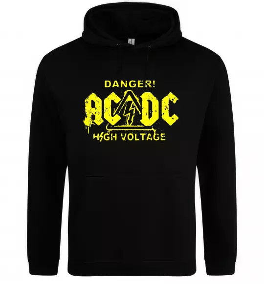 Мужская толстовка (худи) High voltage AC/DC Черный фото