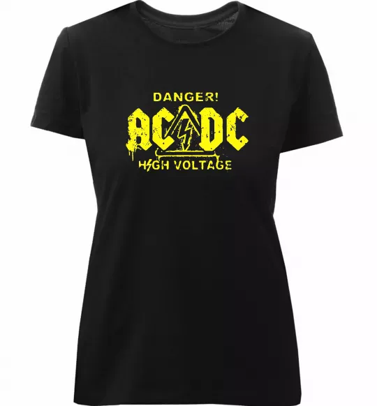 Жіноча преміум футболка High voltage AC/DC Чорний фото