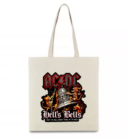 Еко-сумка Hells bells AC/DC Бежевий фото