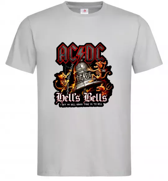 Чоловіча футболка Hells bells AC/DC Сірий фото