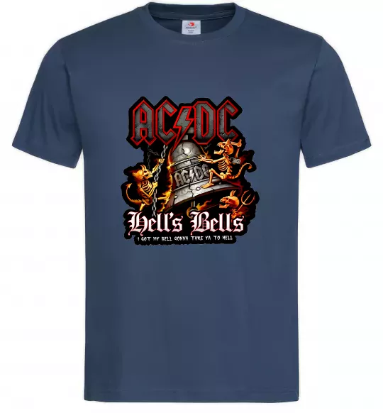Чоловіча футболка Hells bells AC/DC Темно-синій фото