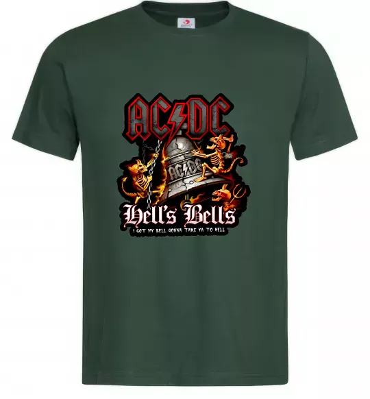 Чоловіча футболка Hells bells AC/DC Темно-зелений фото