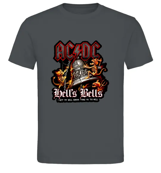 Чоловіча футболка Hells bells AC/DC Графіт фото