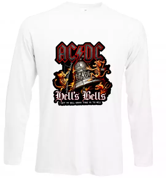 Лонгслив Hells bells AC/DC Белый фото