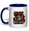 Чашка з кольоровою ручкою Hells bells AC/DC Глибокий темно-синій фото
