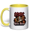 Чашка с цветной ручкой Hells bells AC/DC Лимонный Чашка с цветной ручкой Hells bells AC/DC Лимонный фото