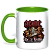 Чашка з кольоровою ручкою Hells bells AC/DC Зелений фото