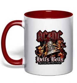Чашка с цветной ручкой Hells bells AC/DC