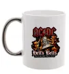Чашка з кольоровою ручкою Hells bells AC/DC Срібло фото