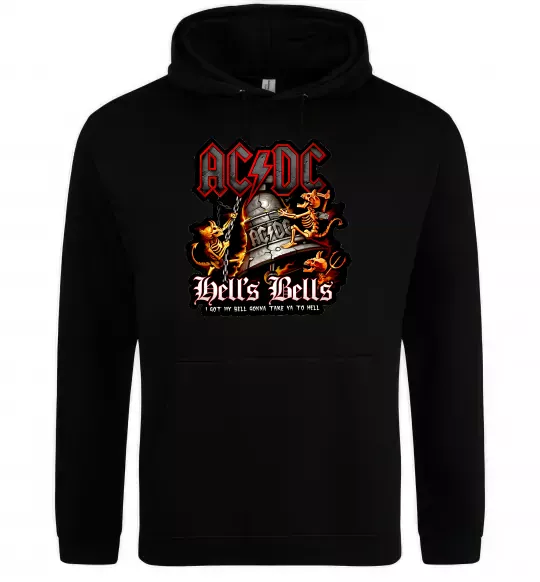 Чоловіча толстовка (худі) Hells bells AC/DC Чорний фото