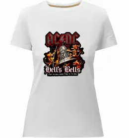 Женская премиум футболка AC DC Band Белый фото