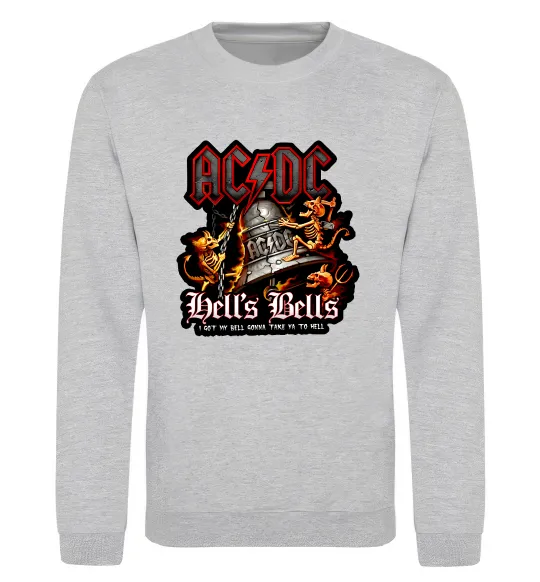 Світшот Hells bells AC/DC Сірий меланж фото