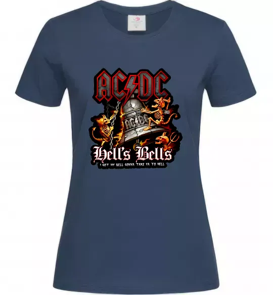 Женская футболка Hells bells AC/DC Темно-синий фото