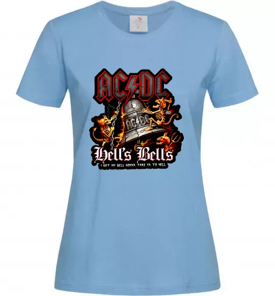 Женская футболка Hells bells AC/DC Голубой фото