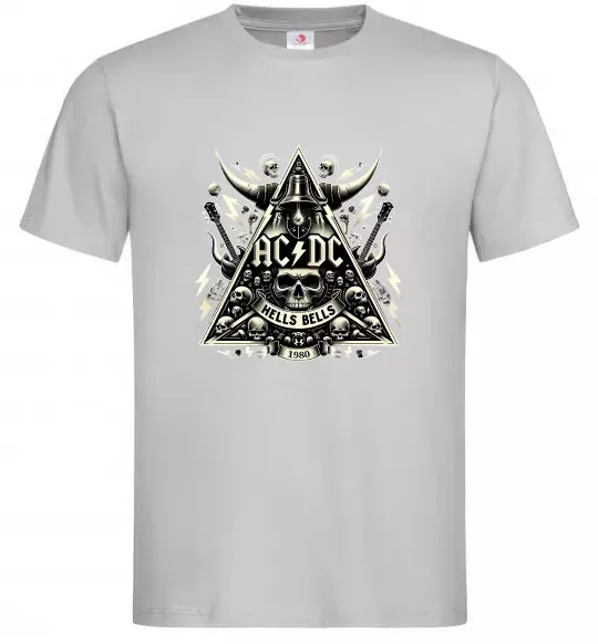 Чоловіча футболка Hells bells print Сірий фото