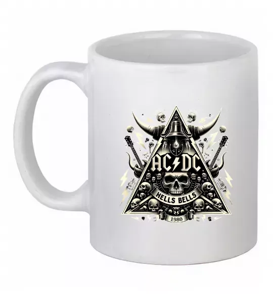 Чашка керамическая Hells bells print Белый фото