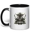 Чашка з кольоровою ручкою Hells bells print Чорний фото