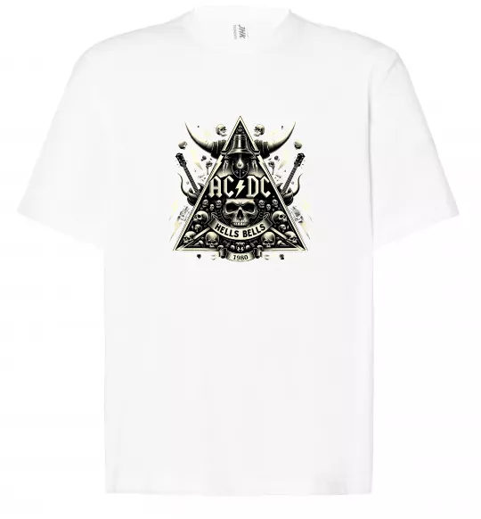 Футболка Оверсайз Hells bells print Білий фото