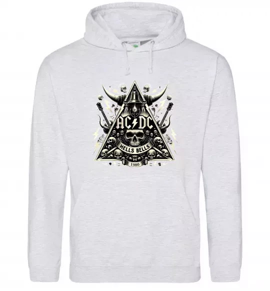 Женская толстовка (худи) Hells bells print Серый меланж фото