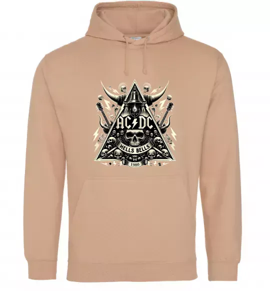 Женская толстовка (худи) Hells bells print Песочный фото