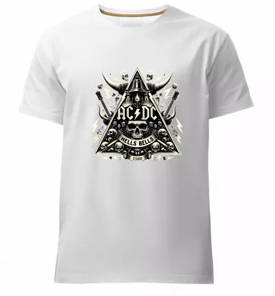 Мужская премиум футболка Hells bells print Белый фото