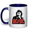 Чашка с цветной ручкой Angus Young AC/DC Глубокий темно-синий фото