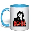 Чашка с цветной ручкой Angus Young AC/DC Голубой фото