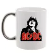 Чашка с цветной ручкой Angus Young AC/DC Серебро фото