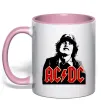 Чашка с цветной ручкой Angus Young AC/DC Нежно розовый фото