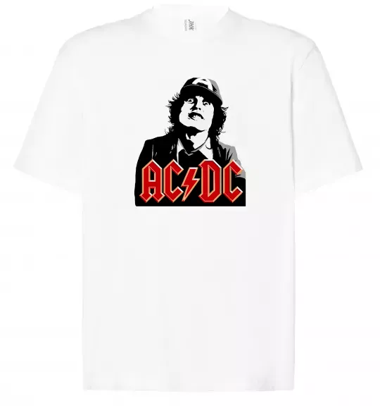 Футболка Оверсайз Angus Young AC/DC Белый фото