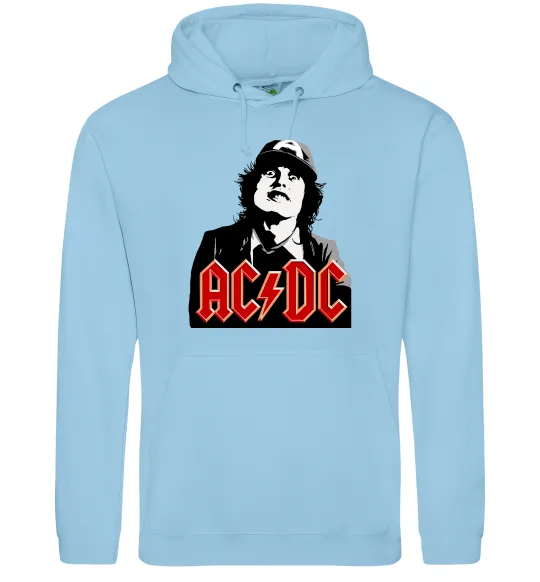 Мужская толстовка (худи) Angus Young AC/DC Голубой фото
