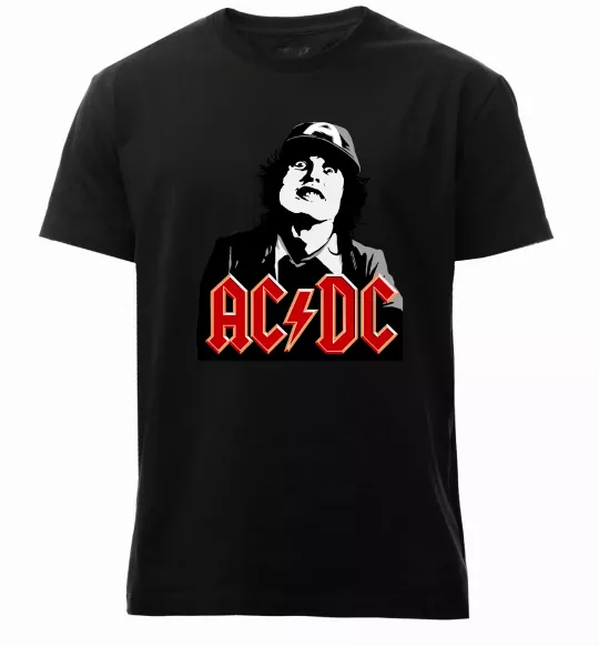 Мужская премиум футболка Angus Young AC/DC Черный фото