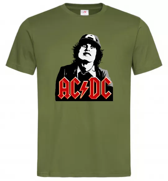 Чоловіча футболка Angus Young AC/DC Оливковий фото