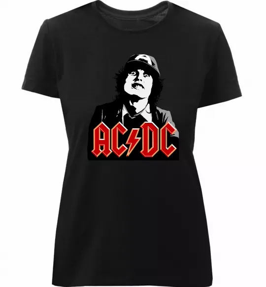 Женская премиум футболка Angus Young AC/DC Черный фото