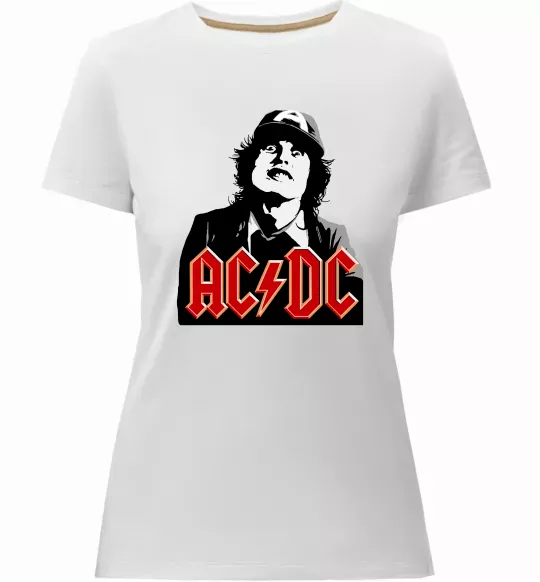Женская премиум футболка Angus Young AC/DC Белый фото