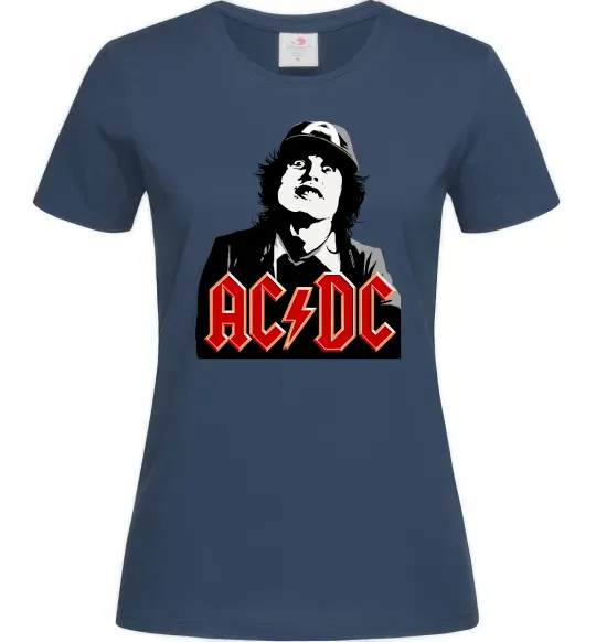 Женская футболка Angus Young AC/DC Темно-синий фото
