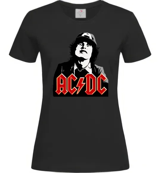 Женская футболка Angus Young AC/DC Черный фото