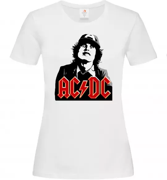 Женская футболка Angus Young AC/DC Белый фото