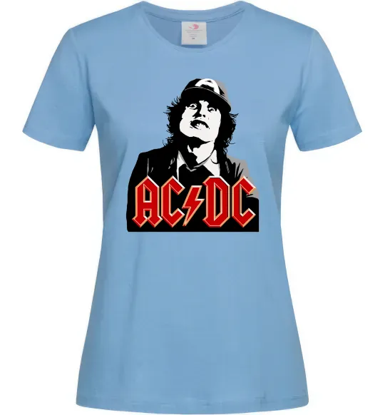 Женская футболка Angus Young AC/DC Голубой фото