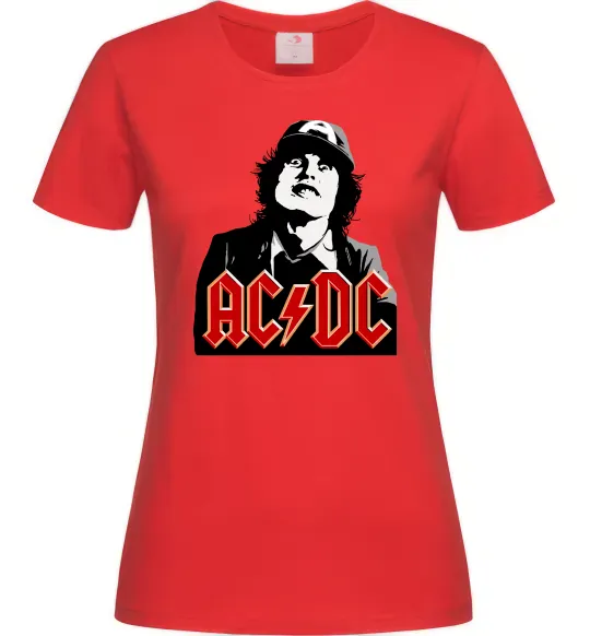Женская футболка Angus Young AC/DC Красный фото