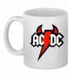 Чашка керамическая AC/DC блискавка з рогами Белый Чашка керамическая AC/DC блискавка з рогами Белый фото