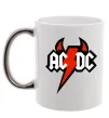 Чашка з кольоровою ручкою AC/DC блискавка з рогами Срібло фото