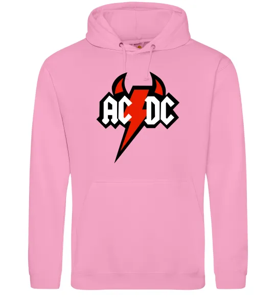 Мужская толстовка (худи) AC/DC блискавка з рогами Розовый фото